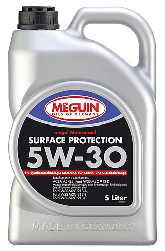 3192 Meguin НС-синтетическое моторное масло Megol Motorenoel Surface Protection 5W-30 A5/B5 (5л)