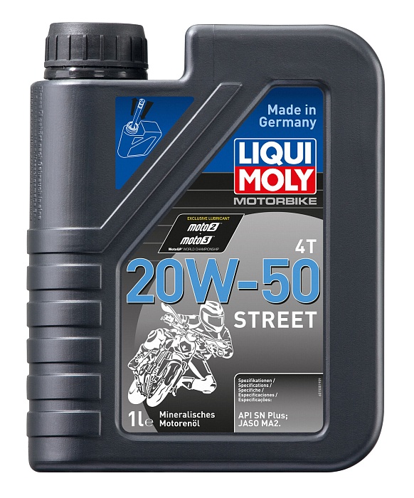 1500 LiquiMoly Минеральное моторное масло для 4-тактных мотоциклов Motorbike 4T Street 20W-50 1л