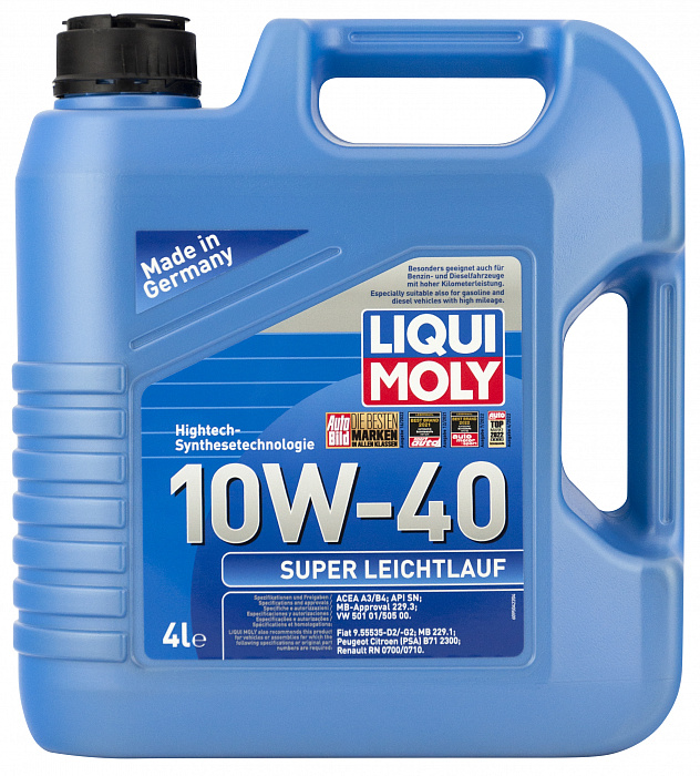 9504 LiquiMoly НС-синтетическое моторное масло Super Leichtlauf 10W-40 SN A3/B4 (4л)
