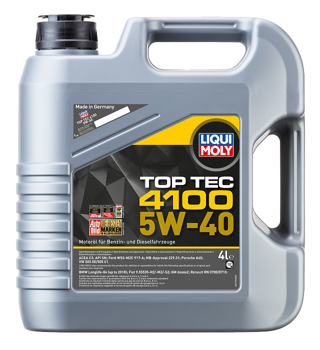 7547 LiquiMoly НС-синтетическое моторное масло Top Tec 4100 5W-40 4л
