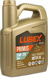 L034-1619-0404 LUBEX Синтетическое моторное масло PRIMUS MV 0W-30 (4л) L034-1619-0404 LUBEX Синтетическое моторное масло PRIMUS MV 0W-30 (4л)
