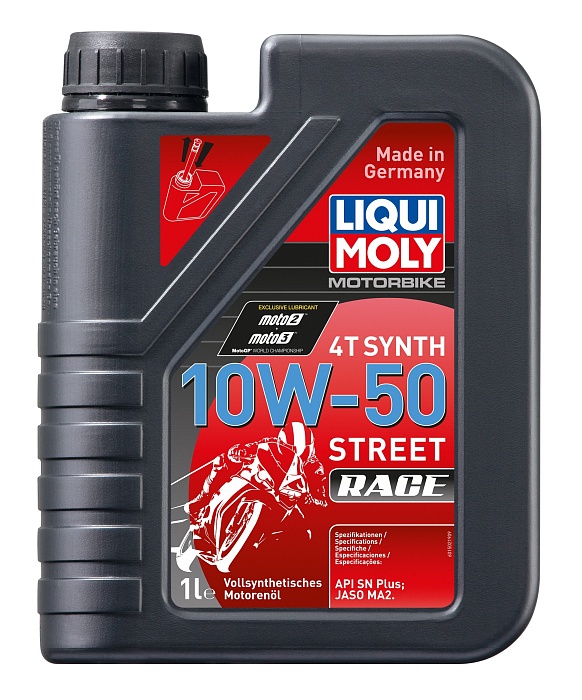 3982 LiquiMoly Синтетическое мот.масло для 4-такт.мотоц. Motorbike 4T Synth Street Race 10W-50 1л