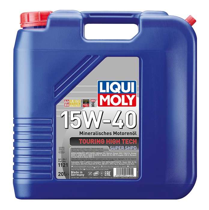 1121 LiquiMoly Минеральное моторное масло Touring High Tech Super SHPD 15W-40 20л