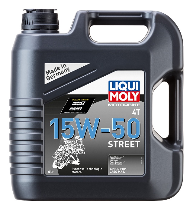 1689 LiquiMoly НС-синтетическое моторное масло для 4-такт.мотоциклов Motorbike 4T Street 15W-50 4л