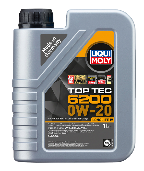 20787 LiquiMoly НС-синтетическое моторное масло Top Tec 6200 0W-20 1л