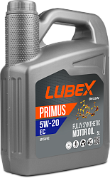 L034-1309-0405 LUBEX Синтетическое моторное масло PRIMUS EC 5W-20 SN+RC GF-5 (5л)