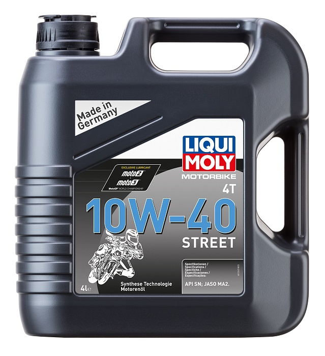 7512 LiquiMoly НС-синтетическое моторное масло для 4-такт. мотоциклов Motorbike 4T Street 10W-40 4л