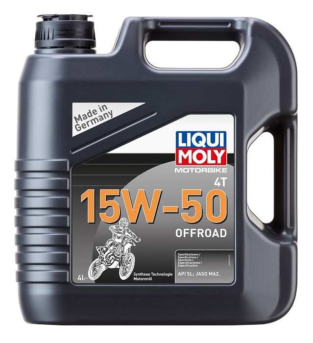 3058 LiquiMoly НС-синтетическое моторное масло для 4-такт.мотоциклов Motorbike 4T Offroad 15W-50 4л